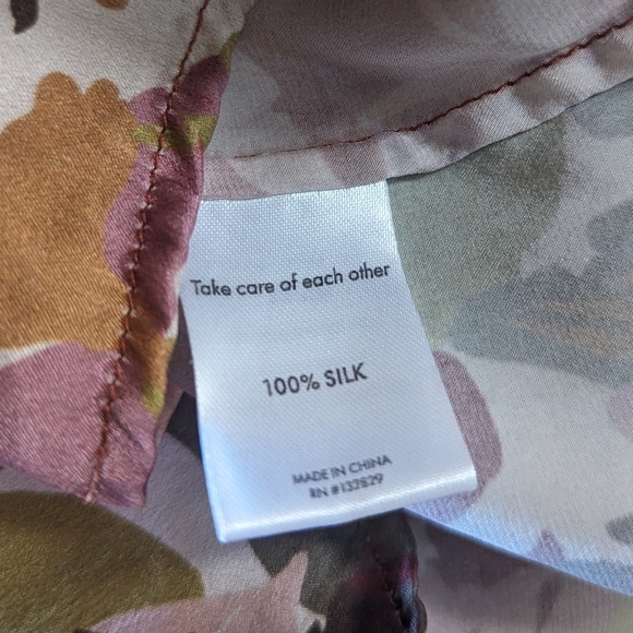 Revolve Tell Your Friends 100% Silk Top Small Camelia Dolman Button Down Satin - Picture 7 of 7